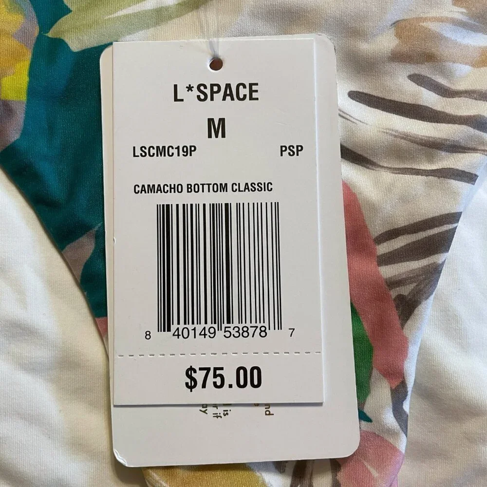 NWT l*space x Everyday Pursuits Camacho Abstract Floral Bikini Bottom Sz. M